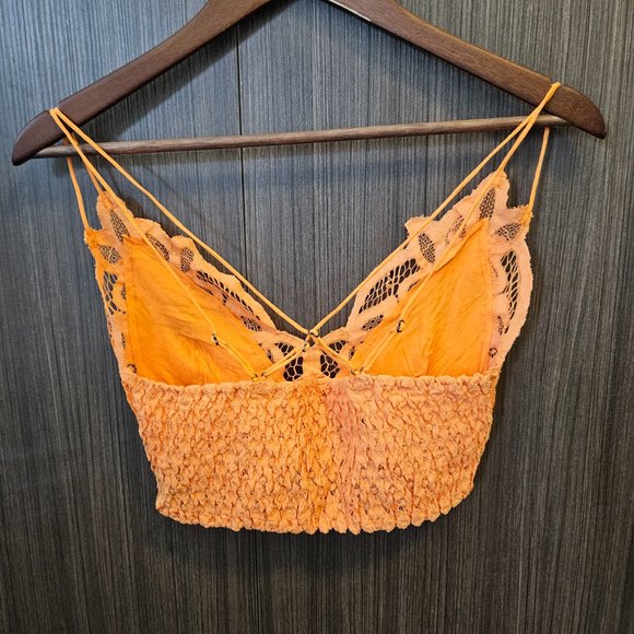 Free People Adella Bralette Neon Peach Women's Size ~ Medium - Picture 13 of 13
